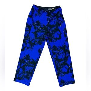 Lysse Pants - Black & Blue with Specks of White - Drawstring, Size Small